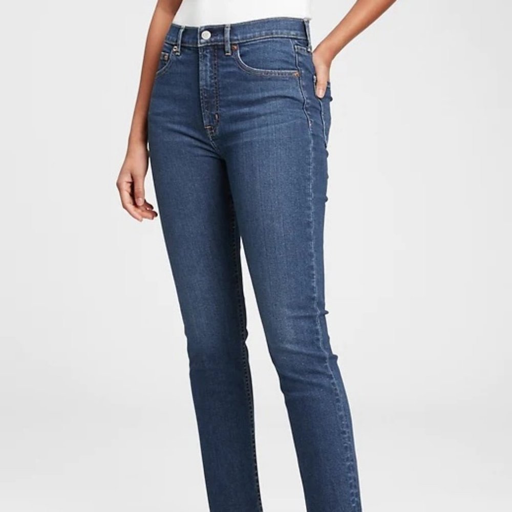 Gap High Rise Vintage Slim Jeans with Washwell in Medium Dark Indigo